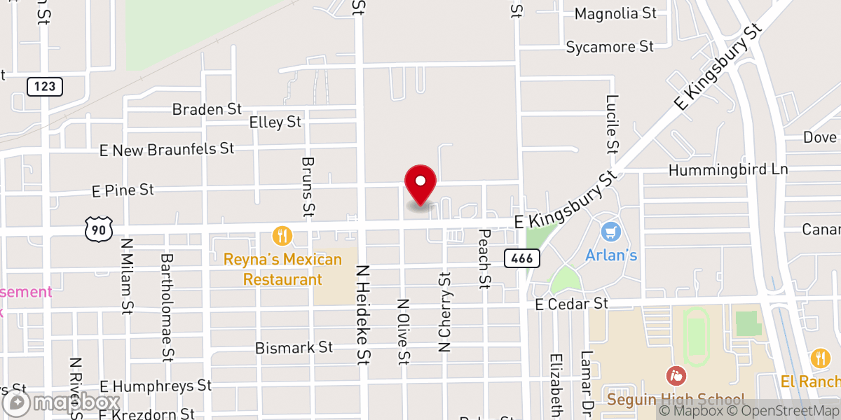 Map showing location of Victory Christian Center Seguin