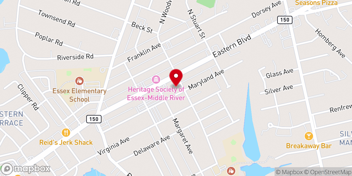 Map showing location of Essex United Methodist Church Food Program - Food Distribution Center