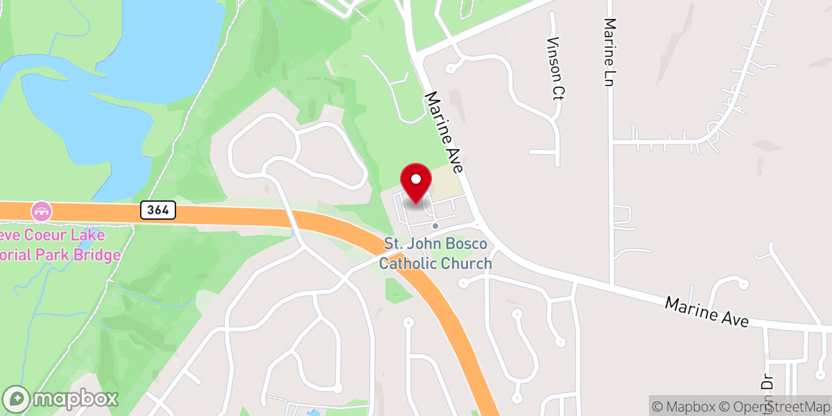 Map showing location of St. John Bosco Church
