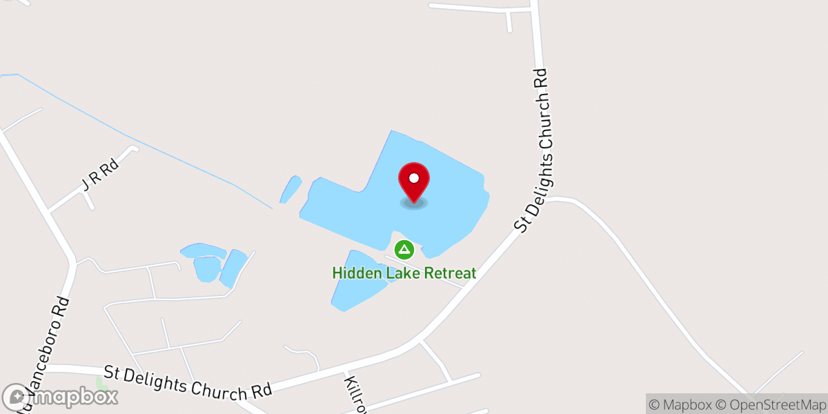 Map showing location of Hidden Lake Retreat