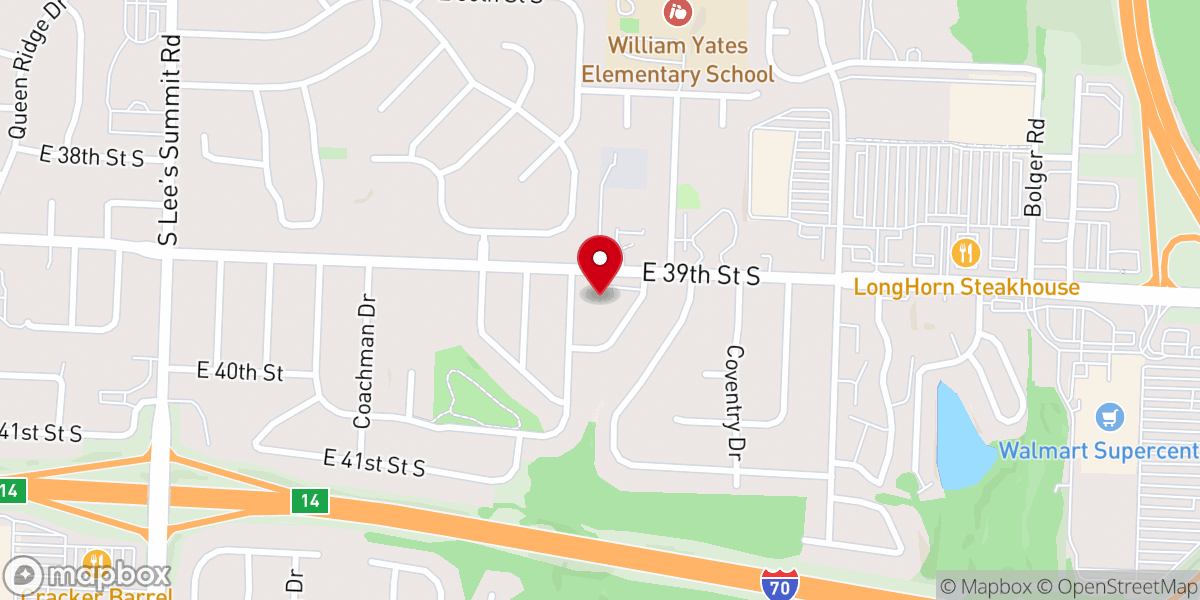 Map showing location of Coventry Estates Baptist Church