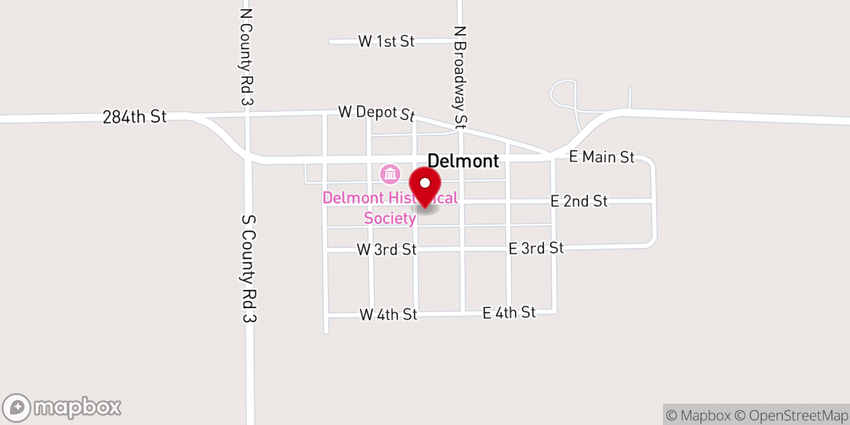 Map showing location of Hope Lutheran Church