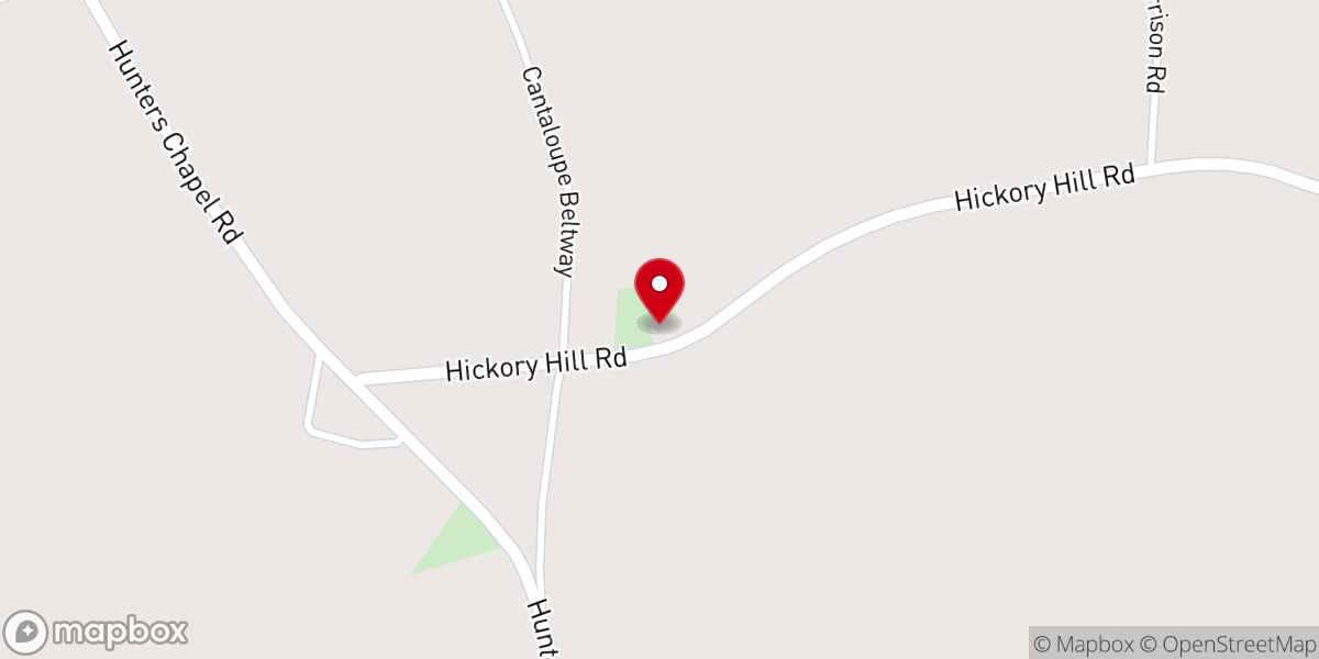 Map showing location of Hickory Hill United Methodist Church