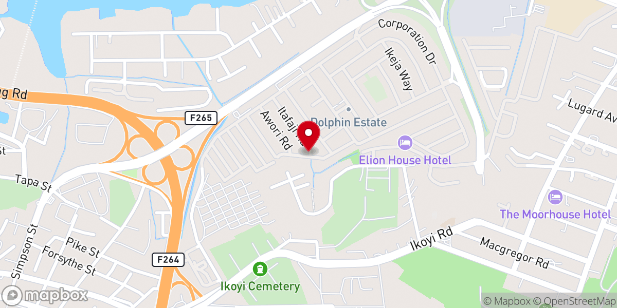 Map showing location of Redeem Christian Church of God