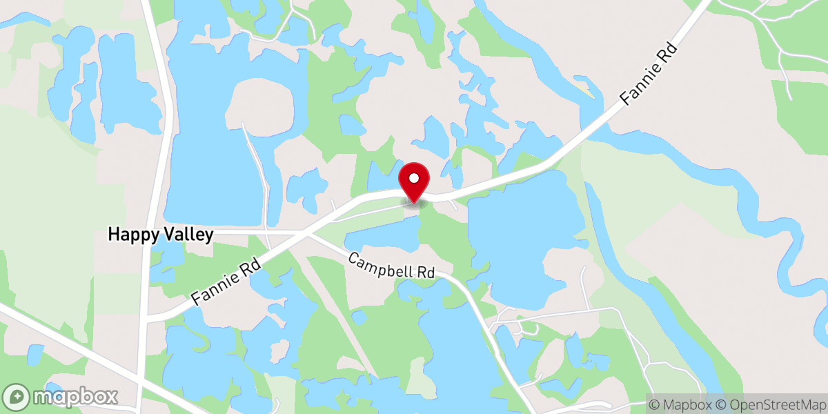 Map showing location of Happy Valley Holiness Church