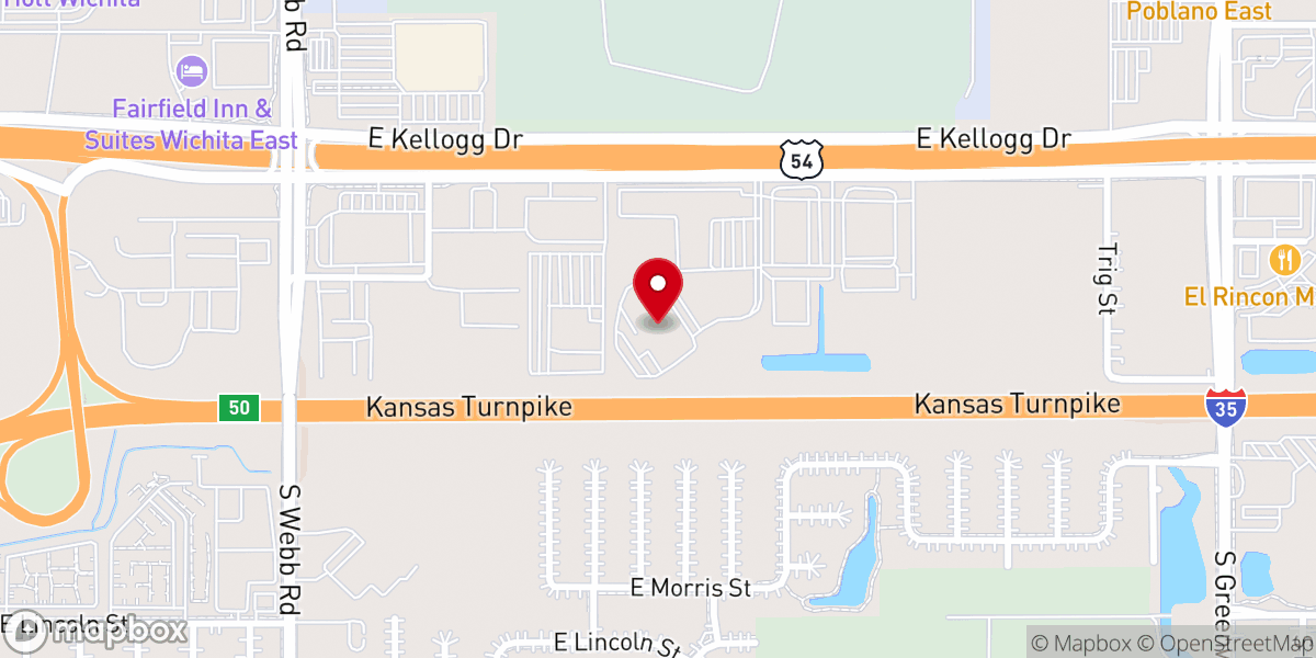 Map showing location of LifeChange Church Wichita