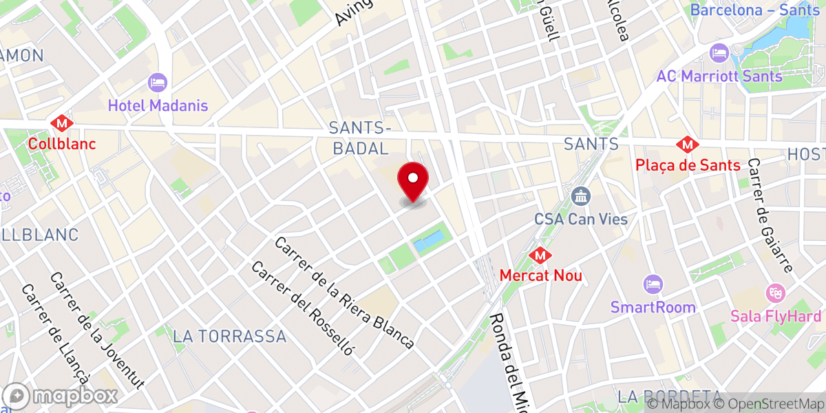 Map showing location of IPUE Barcelona 3 - Iglesia Pentecostal Unida en Europa