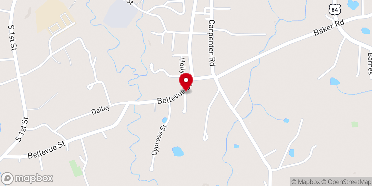 Map showing location of B Baptist Church