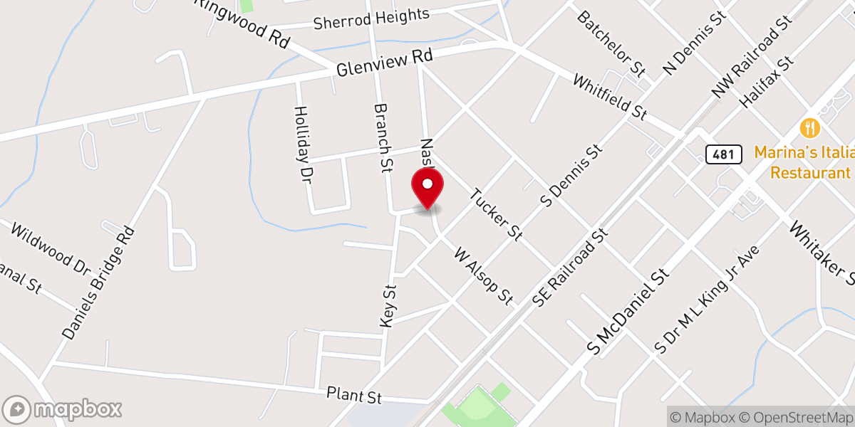 Map showing location of Jireh Church & Outreach Ministries