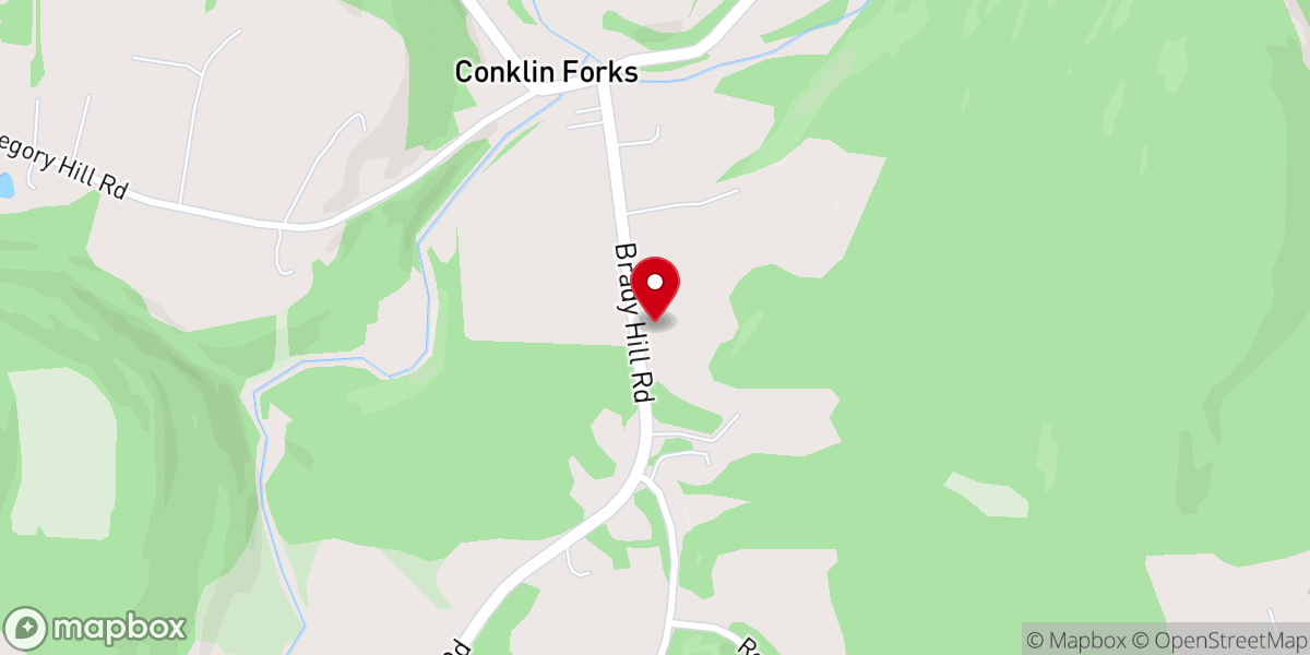 Map showing location of Conklin Forks Methodist Church