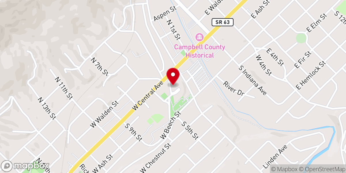 Map showing location of St. Clare's Episcopal Church