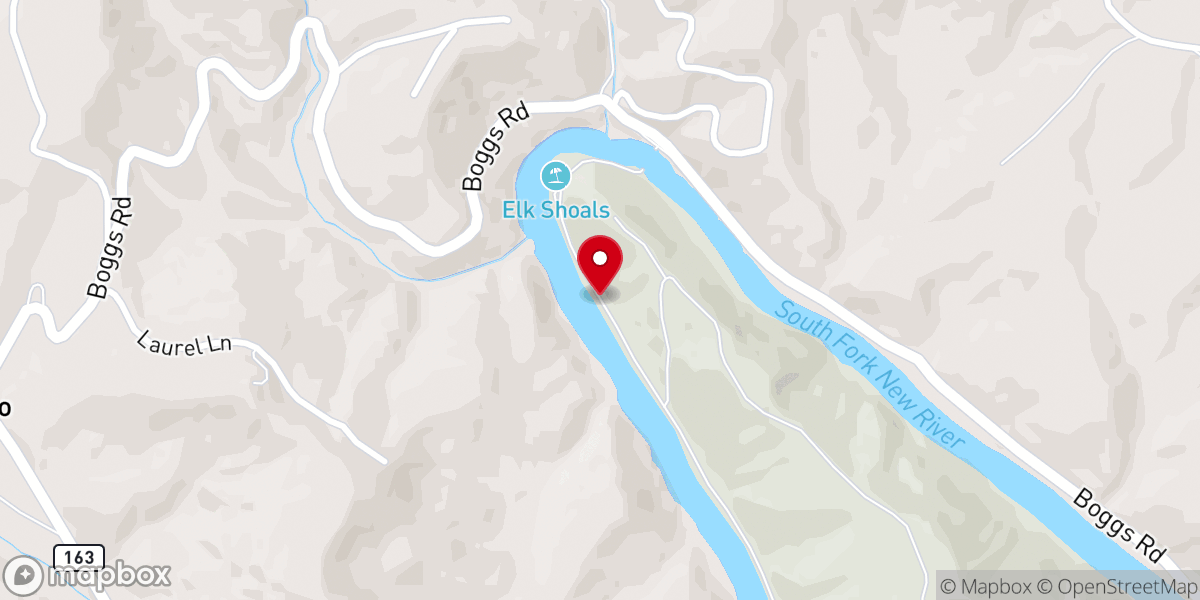 Map showing location of Elk Shoals New River State Park