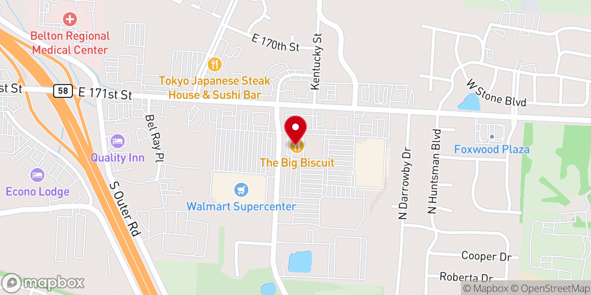 Map showing location of The Big Biscuit