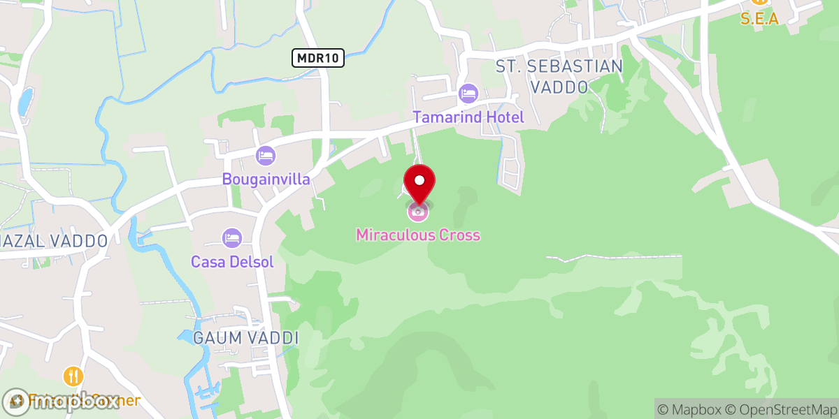 Map showing location of Miraculous Cross