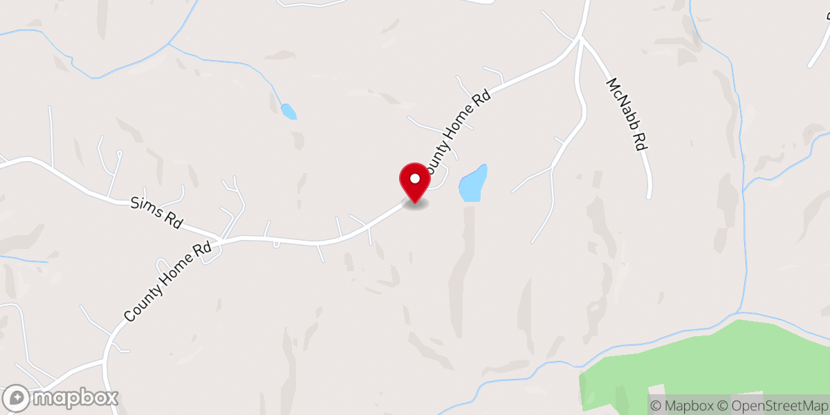Map showing location of Shady Grove Baptist Church