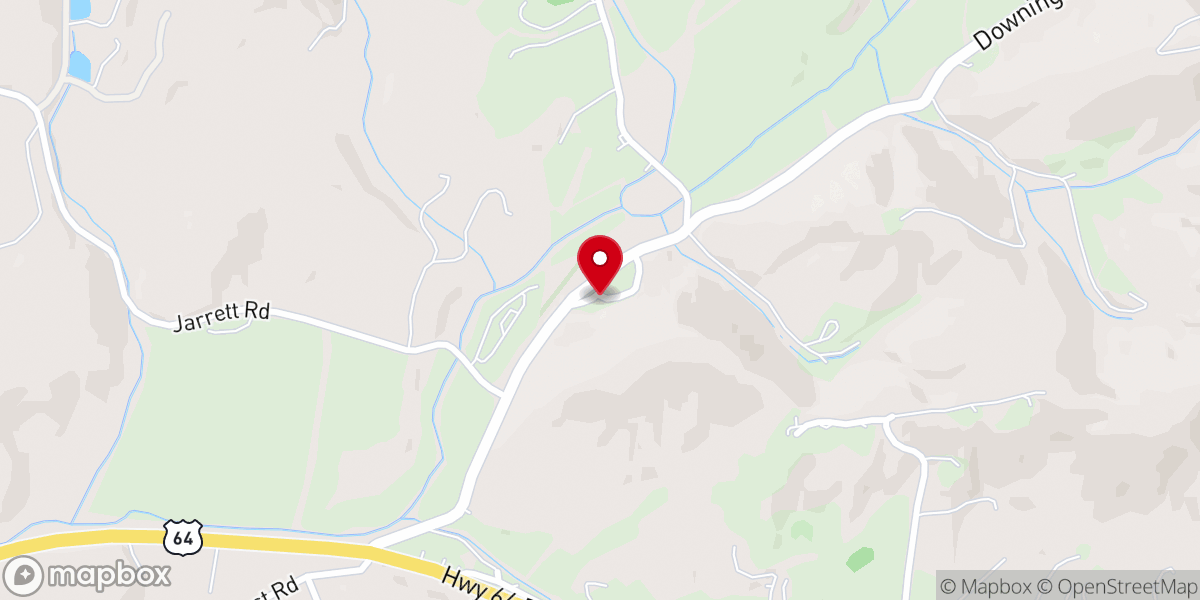 Map showing location of Downing Creek Church