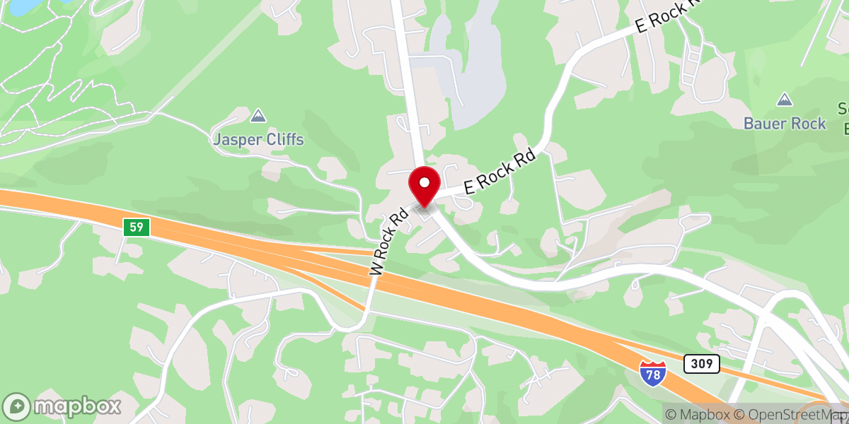 Map showing location of St. Andrew's Lutheran Church