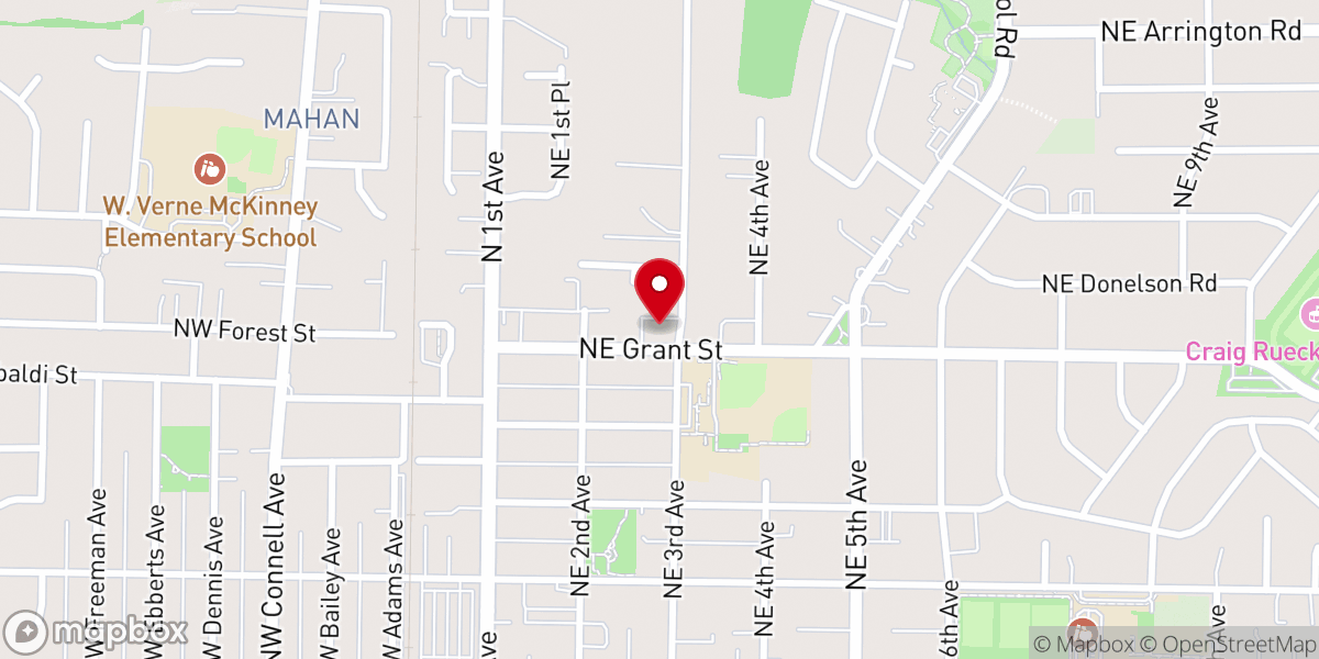 Map showing location of Hillsboro Church of Christ
