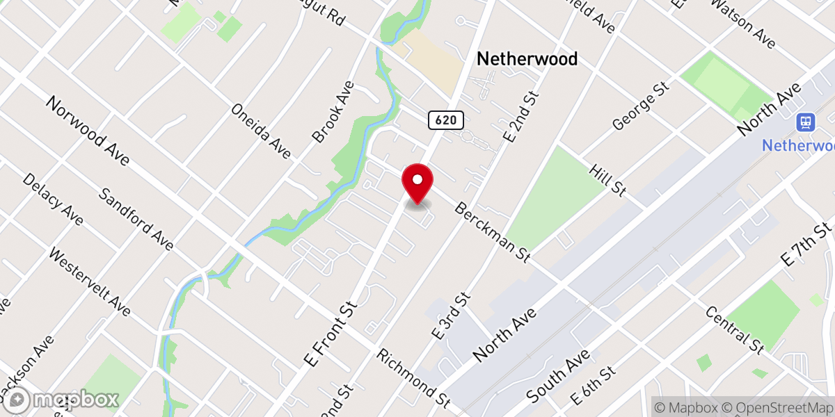 Map showing location of Mt Zion AME Church of Plainfield, NJ