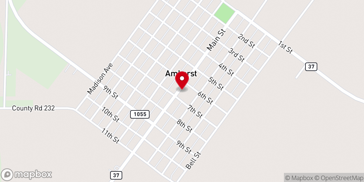 Map showing location of Amherst Christian Retreat Center