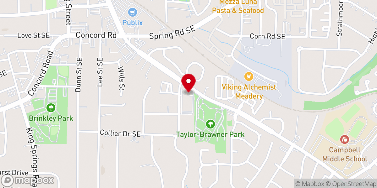 Map showing location of Smyrna Presbyterian Church (PCA)