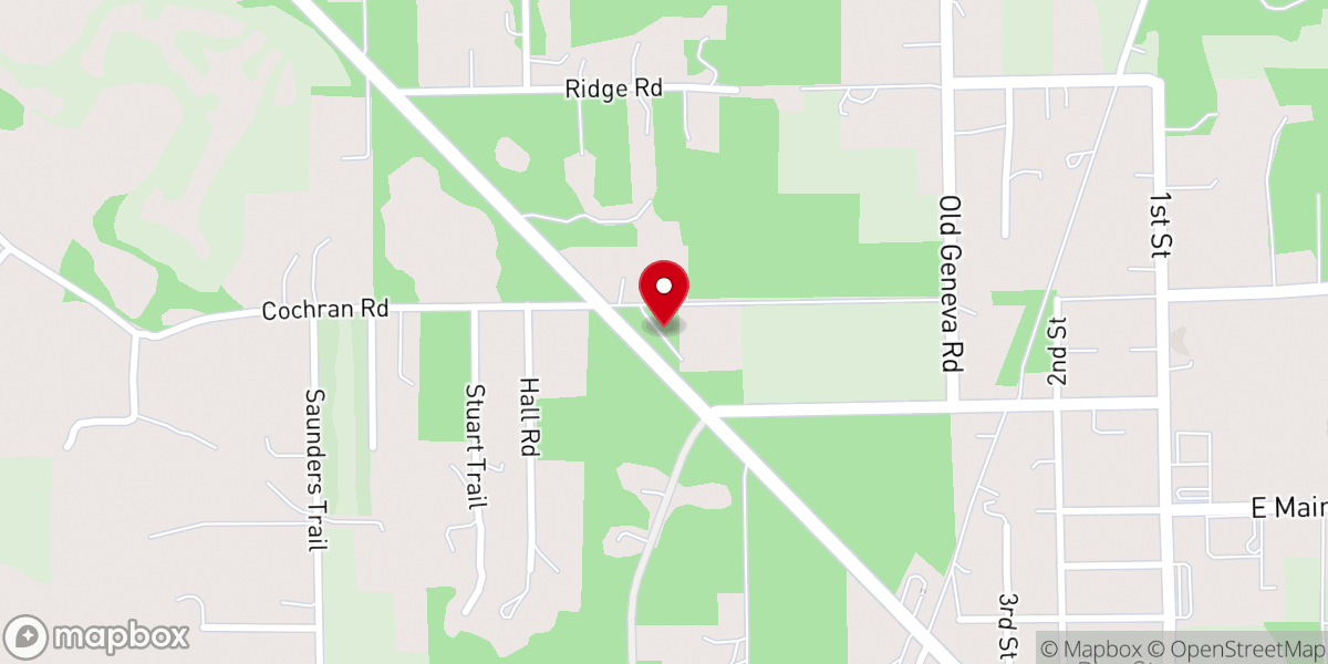 Map showing location of Community Church Of God At Geneva - Food Distribution Center