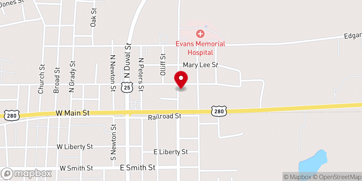 Map showing location of Liberty Fellowship