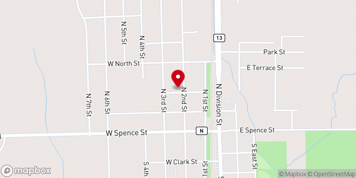Map showing location of Zion Lutheran Church