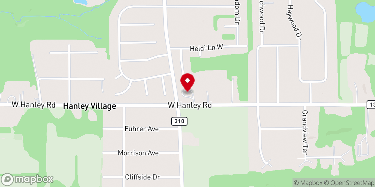 Map showing location of Hanley Road Baptist Church