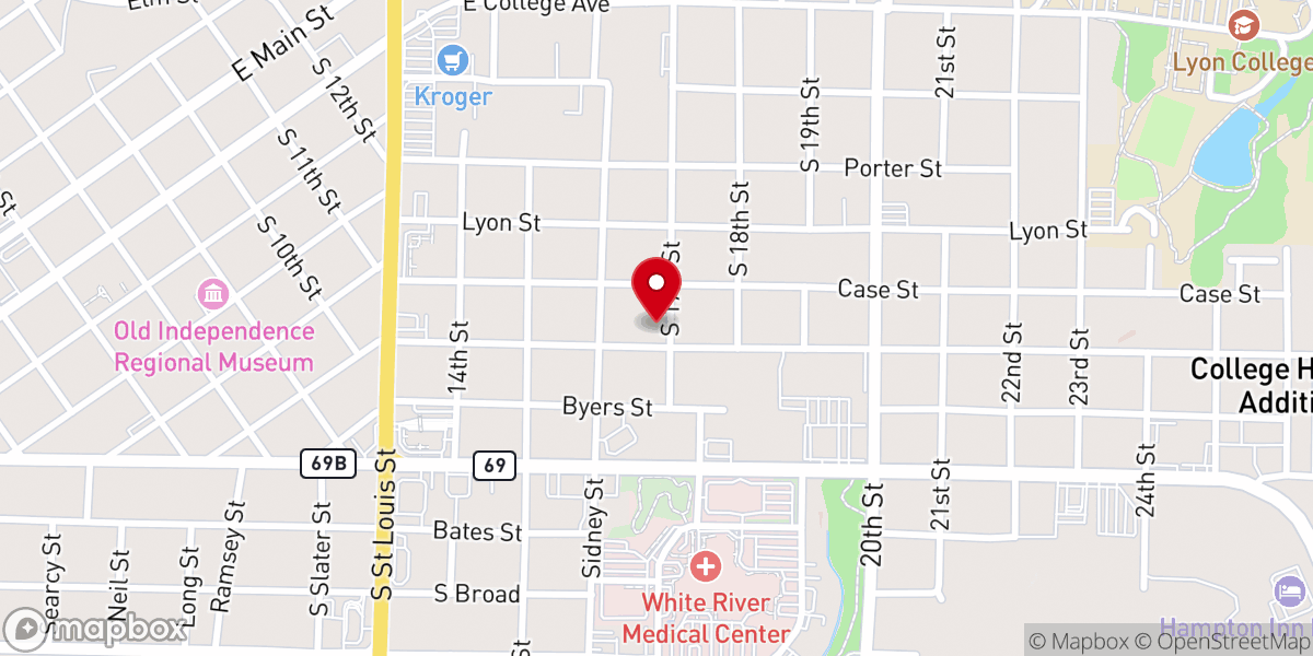 Map showing location of Centro Cristiano de Batesville