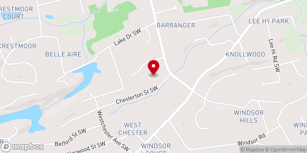 Map showing location of Covenant Presbyterian Church