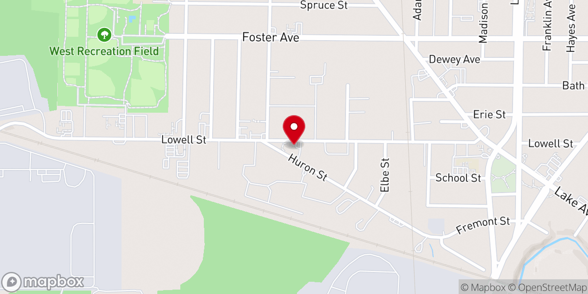 Map showing location of Lowell Street Baptist Church