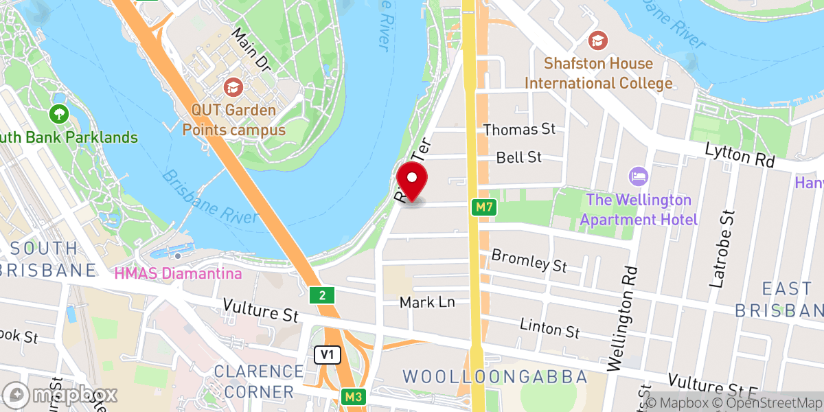 Map showing location of Brisbane Australia Temple