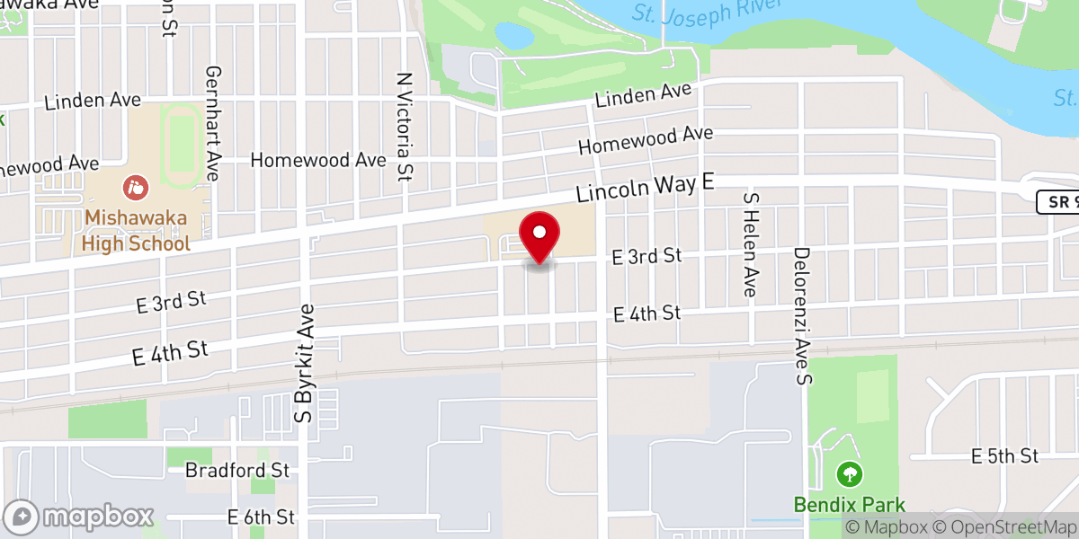 Map showing location of East United Methodist Church