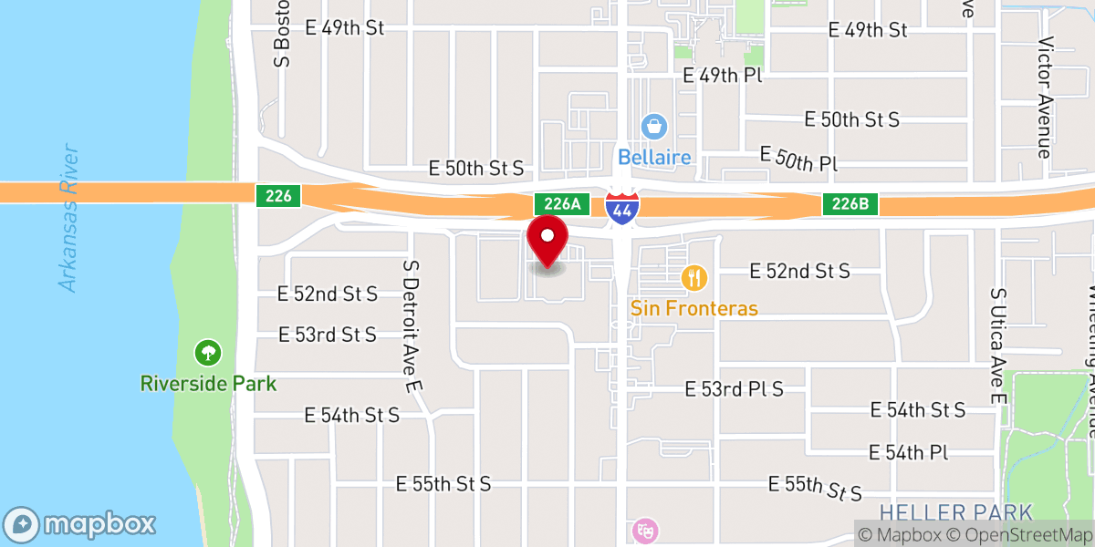 Map showing location of City Church - Tulsa