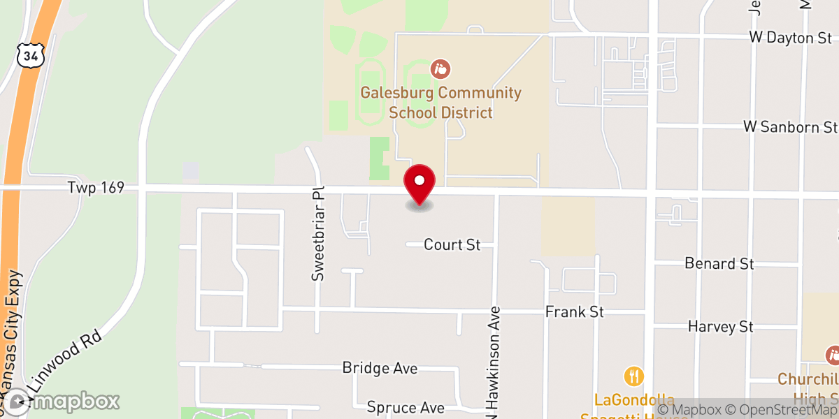 Map showing location of New Life Baptist Church