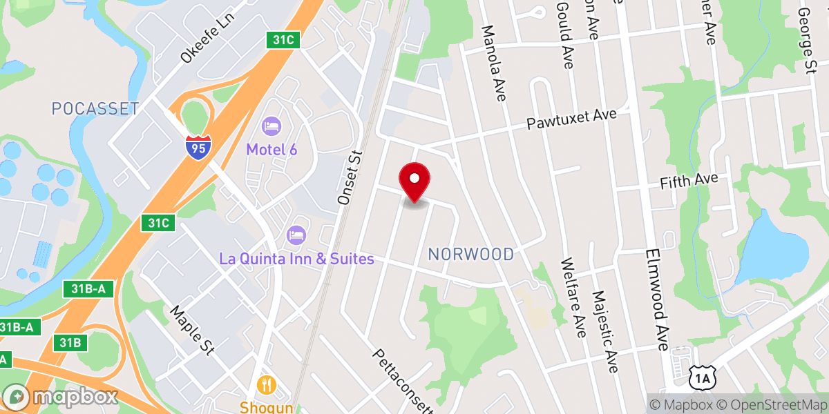 Map showing location of Norwood Baptist Church