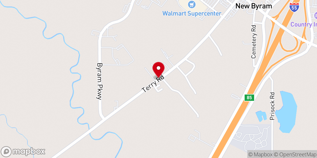 Map showing location of Heritage Baptist Church