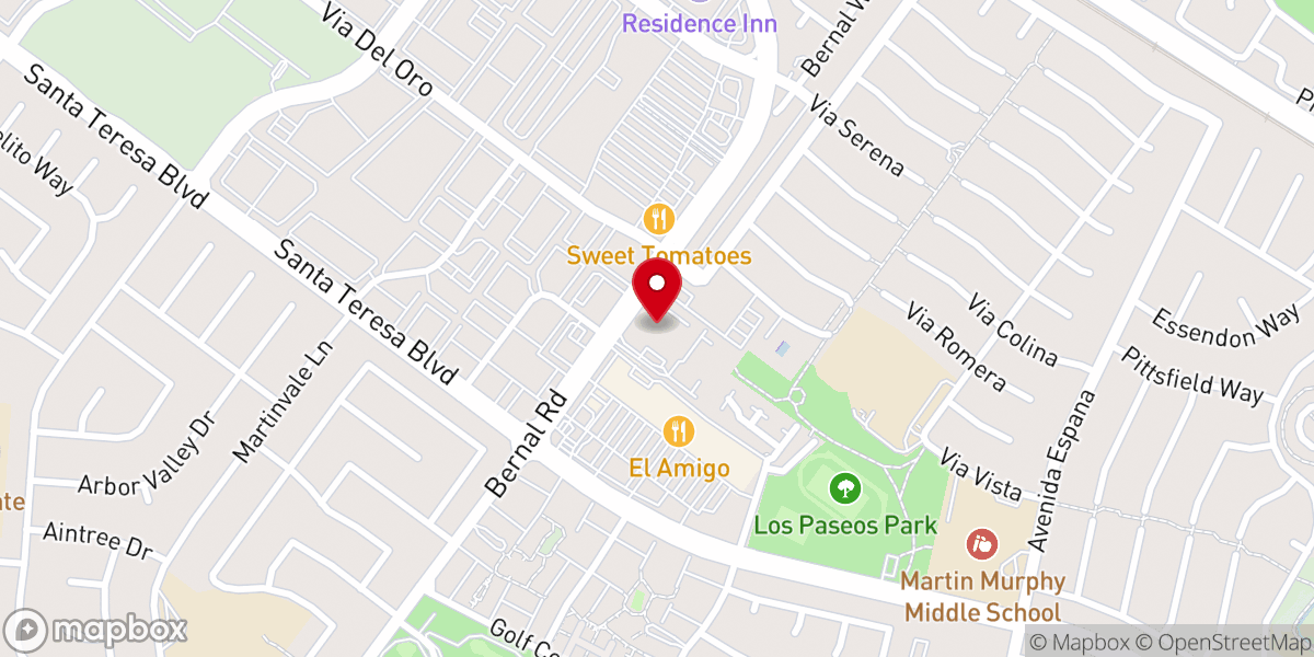 Map showing location of Bernal Church