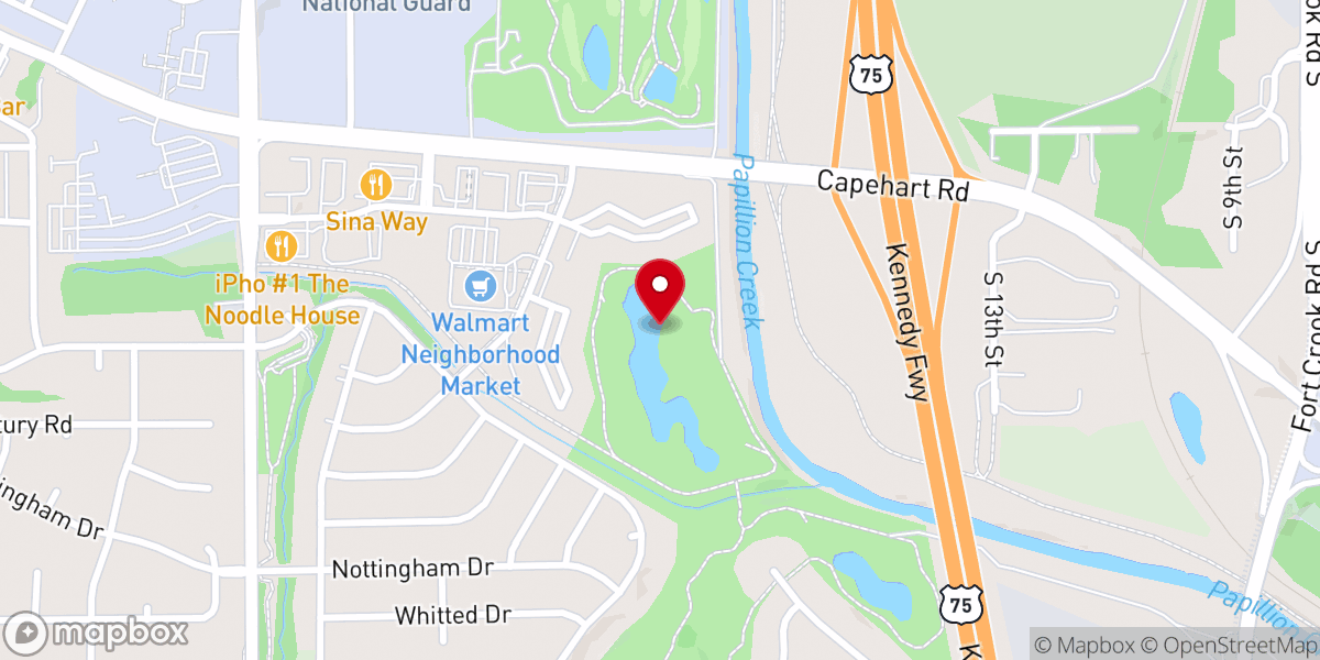 Map showing location of Calvary Christian Church