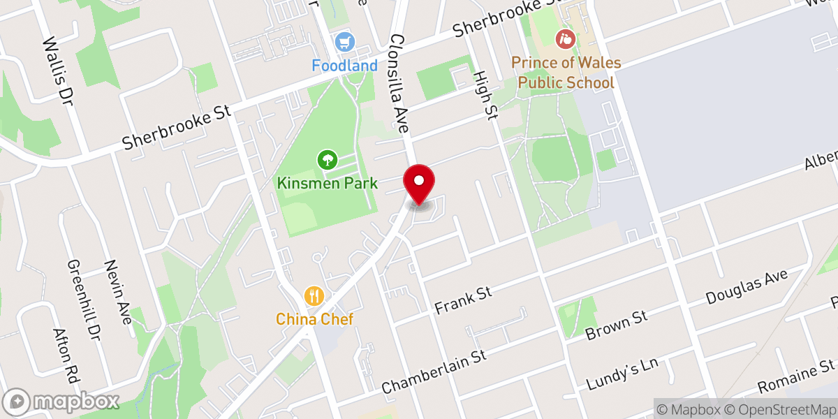 Map showing location of Westmount Bible Chapel