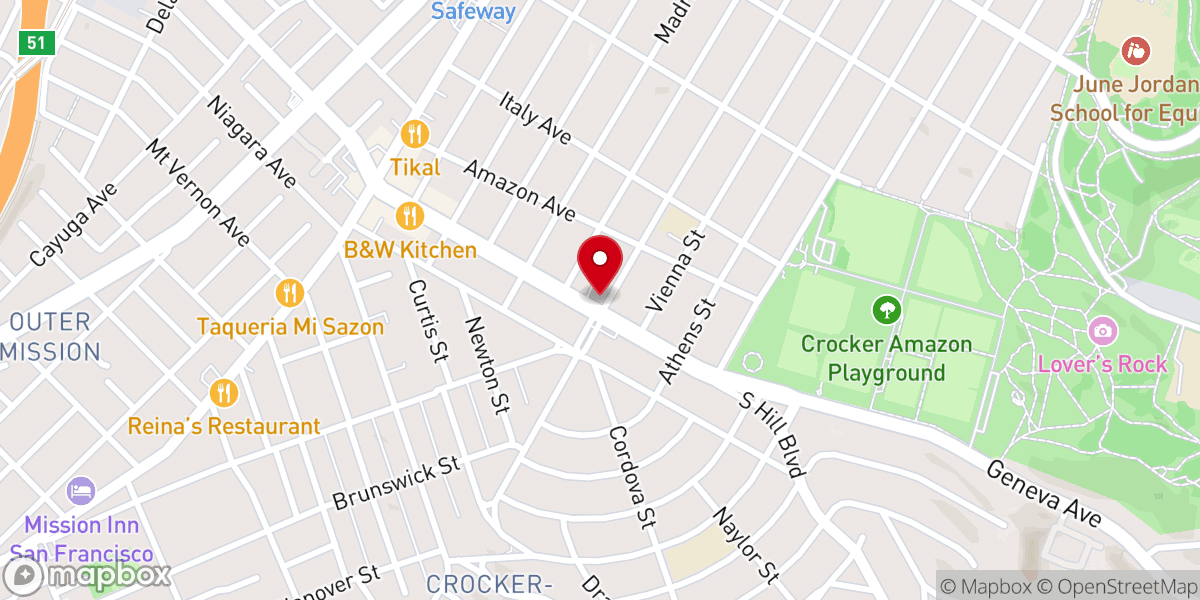 Map showing location of San Francisco Community Fellowship