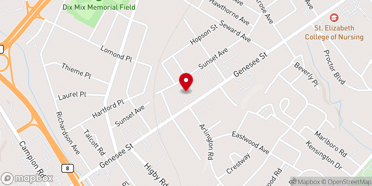 Map showing location of Trinity Lutheran Church