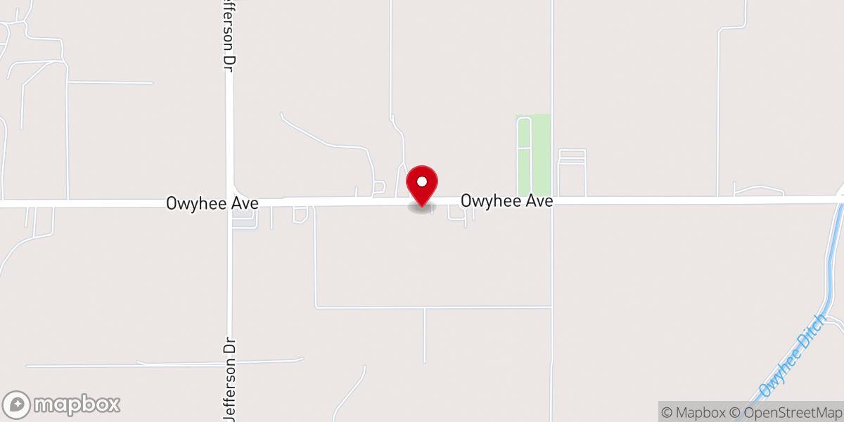 Map showing location of Owyhee Community Church