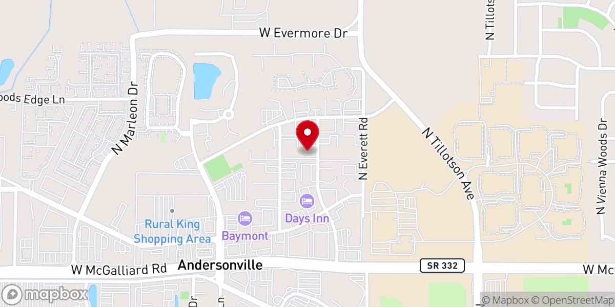Map showing location of East District United Methodist