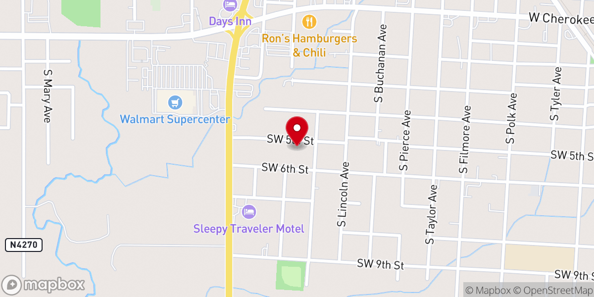 Map showing location of New Beginnings Church