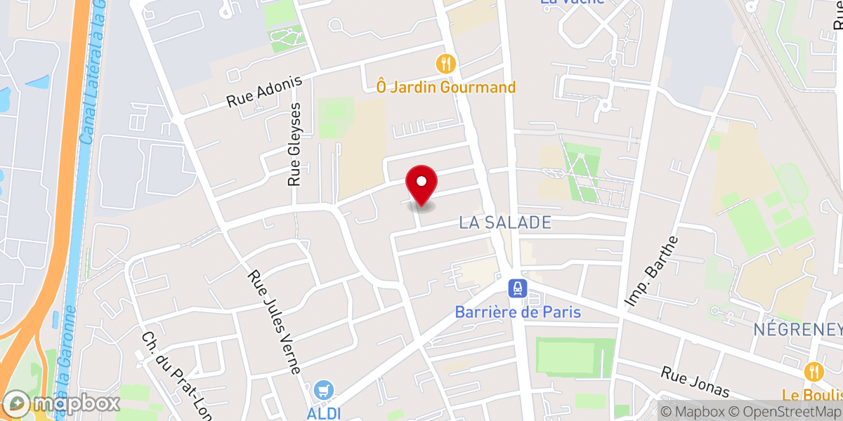Map showing location of Toulouse Anglican Church