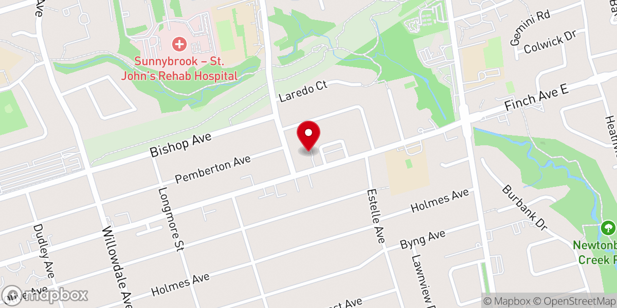 Map showing location of Willowdale Evangelical Church
