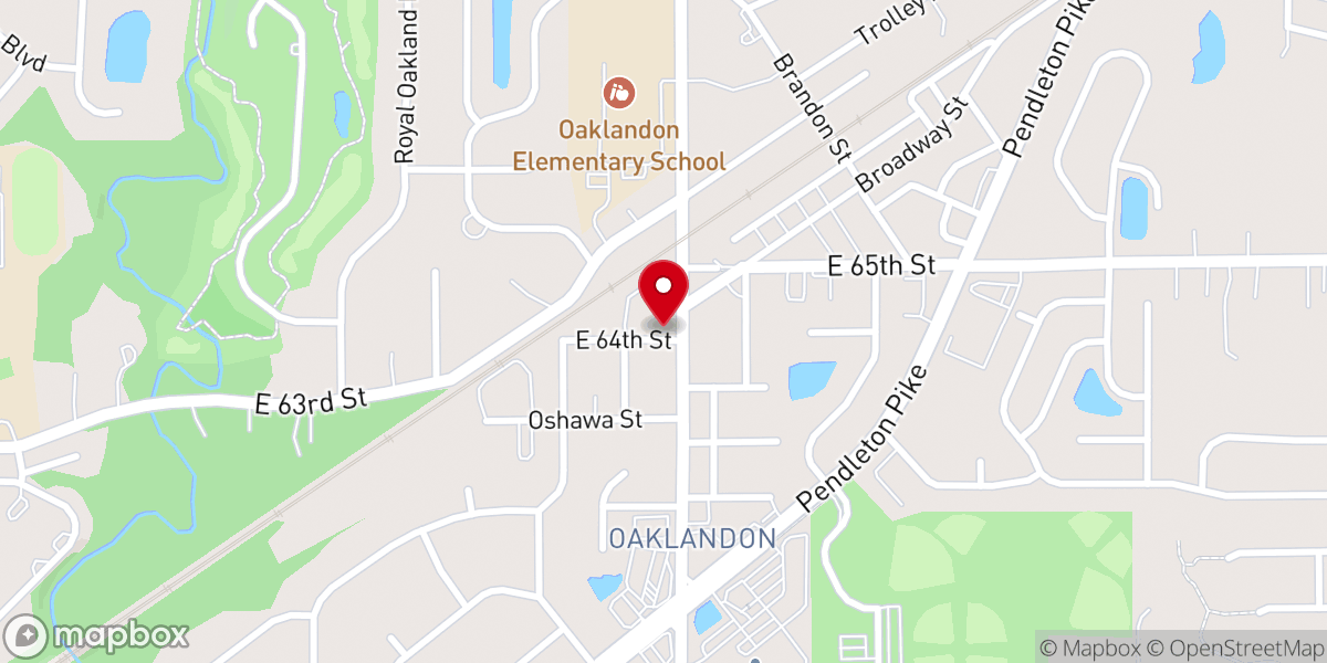 Map showing location of Oaklandon Unitarian Universalist Church