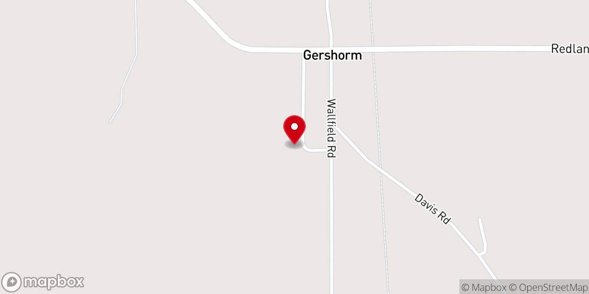 Map showing location of Gershorm Baptist Church